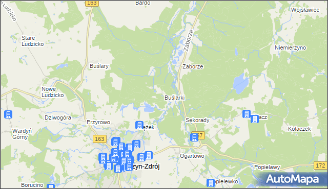 mapa Buślarki, Buślarki na mapie Targeo