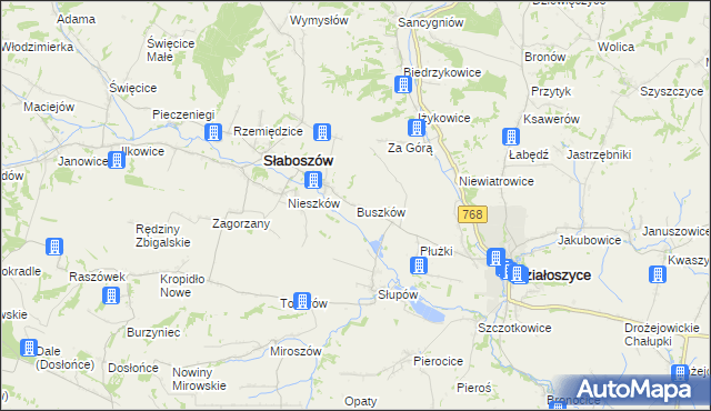 mapa Buszków, Buszków na mapie Targeo