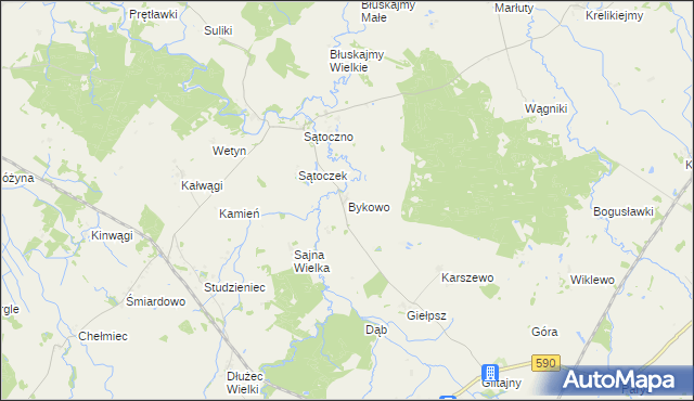 mapa Bykowo, Bykowo na mapie Targeo