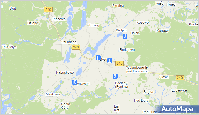 mapa Bysław, Bysław na mapie Targeo