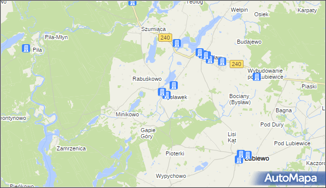 mapa Bysławek, Bysławek na mapie Targeo