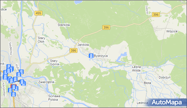mapa Bystrzyca gmina Oława, Bystrzyca gmina Oława na mapie Targeo