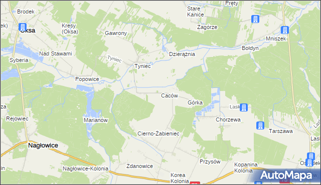 mapa Caców, Caców na mapie Targeo