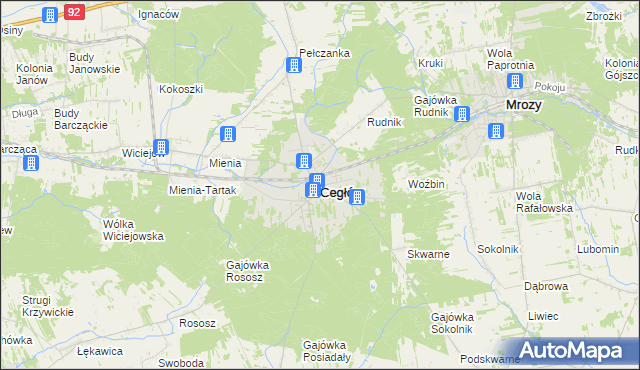 mapa Cegłów powiat miński, Cegłów powiat miński na mapie Targeo