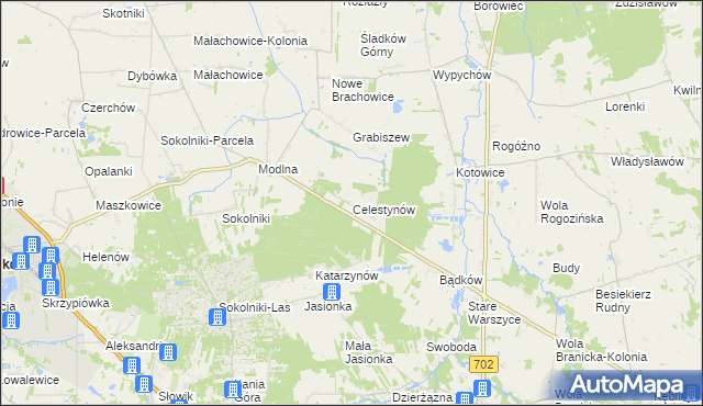 mapa Celestynów gmina Ozorków, Celestynów gmina Ozorków na mapie Targeo