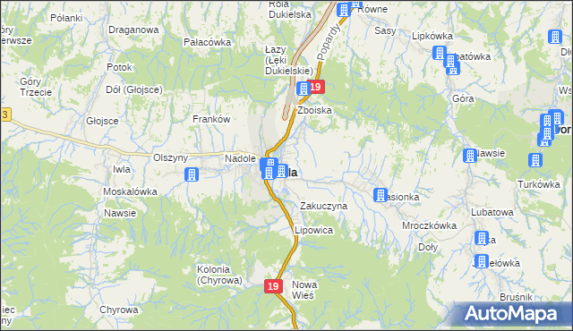 mapa Cergowa, Cergowa na mapie Targeo