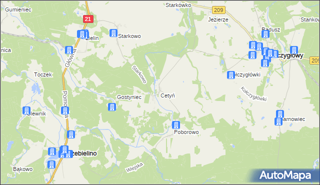 mapa Cetyń, Cetyń na mapie Targeo