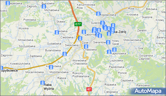 mapa Chabówka, Chabówka na mapie Targeo