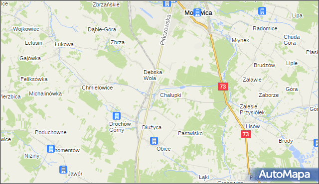 mapa Chałupki gmina Morawica, Chałupki gmina Morawica na mapie Targeo