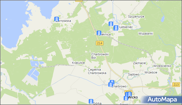 mapa Charbrowski Bór, Charbrowski Bór na mapie Targeo