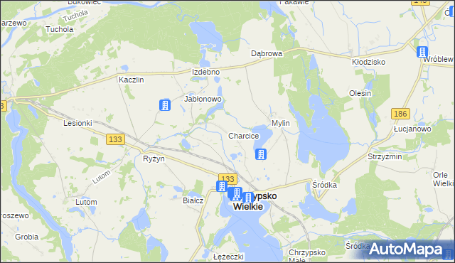 mapa Charcice, Charcice na mapie Targeo