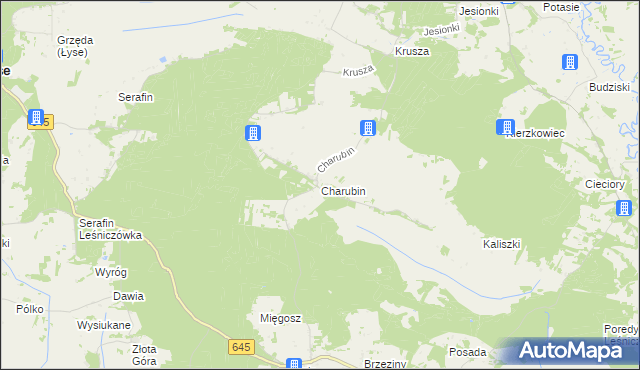 mapa Charubin, Charubin na mapie Targeo