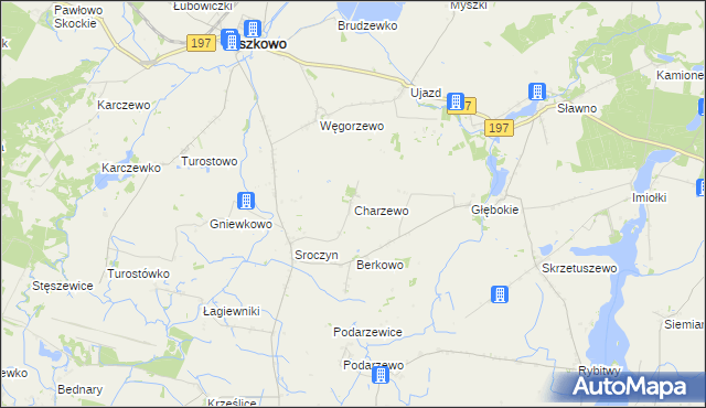 mapa Charzewo, Charzewo na mapie Targeo