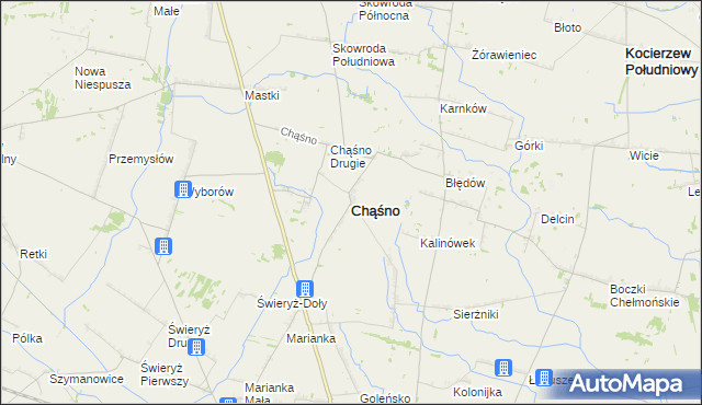 mapa Chąśno, Chąśno na mapie Targeo