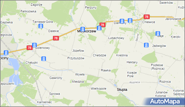 mapa Chebdzie, Chebdzie na mapie Targeo