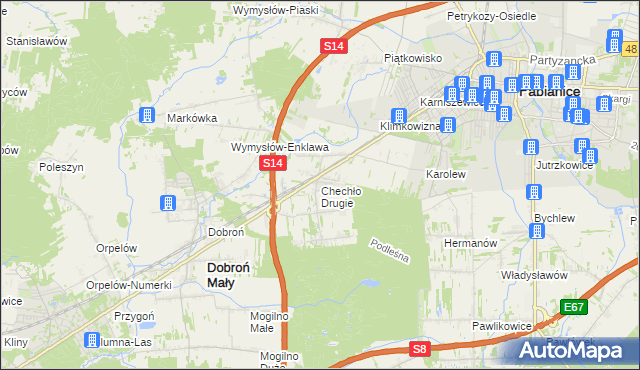 mapa Chechło Drugie, Chechło Drugie na mapie Targeo