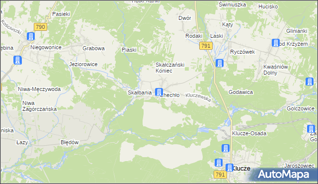 mapa Chechło gmina Klucze, Chechło gmina Klucze na mapie Targeo