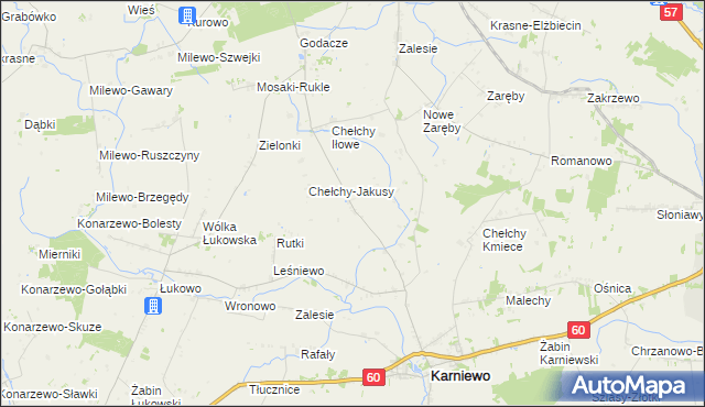 mapa Chełchy-Klimki, Chełchy-Klimki na mapie Targeo
