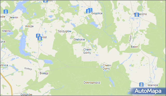 mapa Chełm Górny, Chełm Górny na mapie Targeo