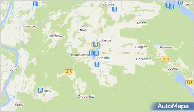 mapa Chełmek gmina Nowa Sól, Chełmek gmina Nowa Sól na mapie Targeo