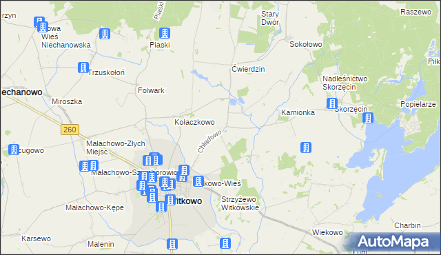 mapa Chłądowo, Chłądowo na mapie Targeo