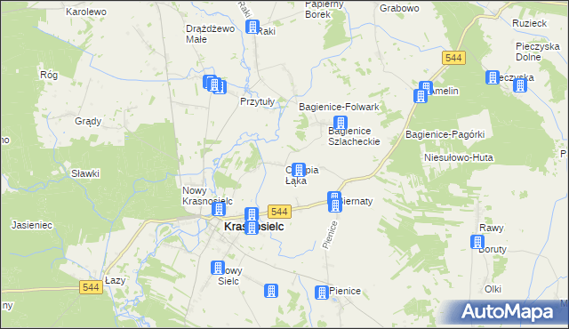 mapa Chłopia Łąka, Chłopia Łąka na mapie Targeo