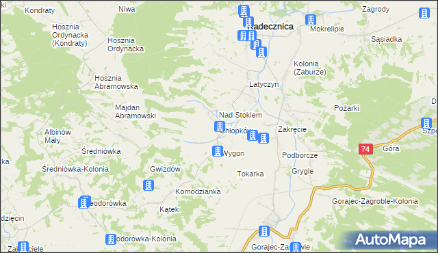 mapa Chłopków gmina Frampol, Chłopków gmina Frampol na mapie Targeo