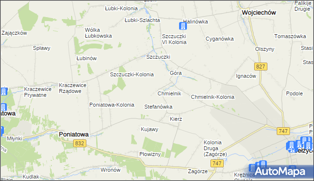 mapa Chmielnik gmina Bełżyce, Chmielnik gmina Bełżyce na mapie Targeo