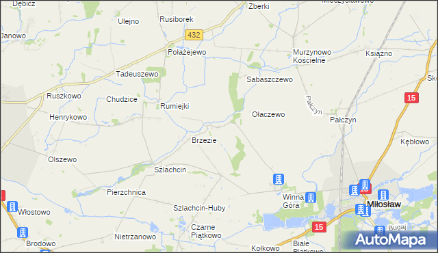 mapa Chocicza gmina Środa Wielkopolska, Chocicza gmina Środa Wielkopolska na mapie Targeo
