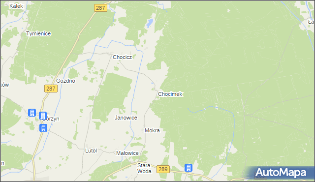 mapa Chocimek, Chocimek na mapie Targeo