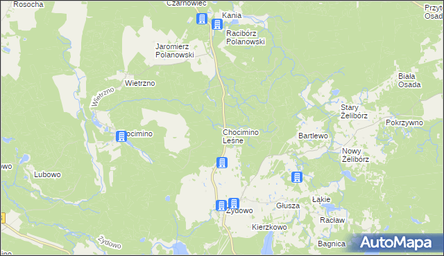 mapa Chocimino Leśne, Chocimino Leśne na mapie Targeo