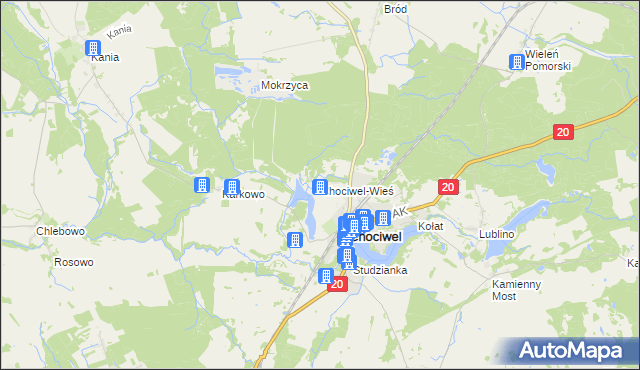 mapa Chociwel-Wieś, Chociwel-Wieś na mapie Targeo