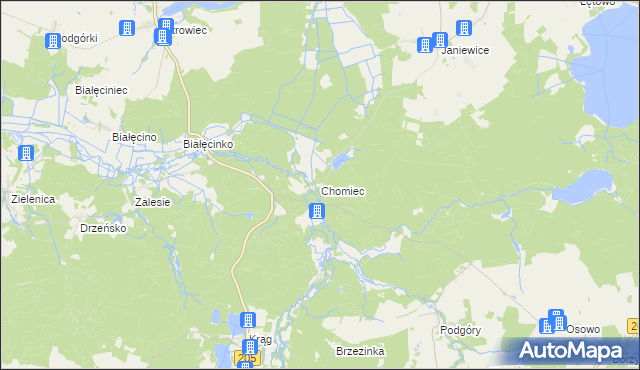 mapa Chomiec, Chomiec na mapie Targeo