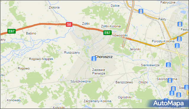 mapa Choroszcz, Choroszcz na mapie Targeo