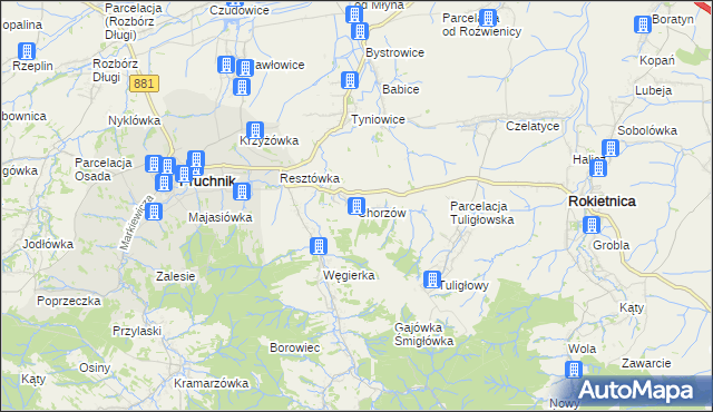 mapa Chorzów gmina Roźwienica, Chorzów gmina Roźwienica na mapie Targeo