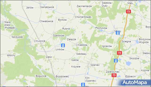 mapa Chrabków, Chrabków na mapie Targeo