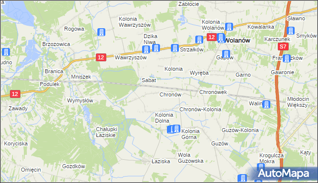 mapa Chronów gmina Orońsko, Chronów gmina Orońsko na mapie Targeo