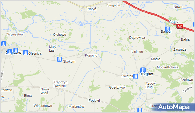 mapa Chruściki, Chruściki na mapie Targeo