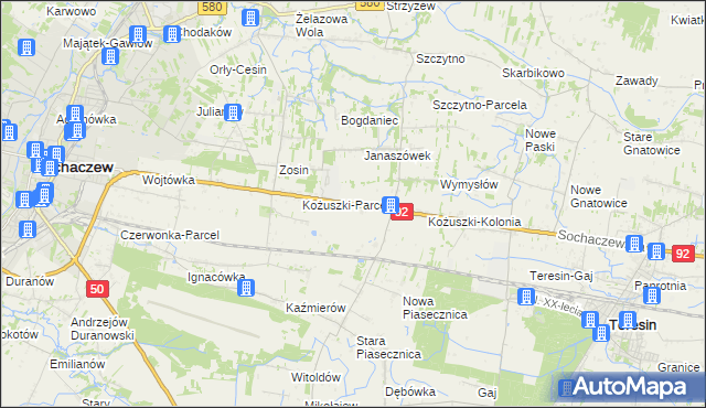 mapa Chrzczany, Chrzczany na mapie Targeo