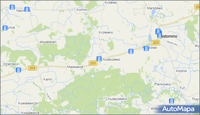 mapa Chudaczewo, Chudaczewo na mapie Targeo