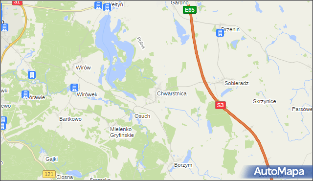 mapa Chwarstnica, Chwarstnica na mapie Targeo