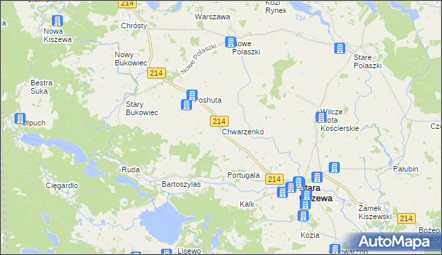 mapa Chwarzenko, Chwarzenko na mapie Targeo
