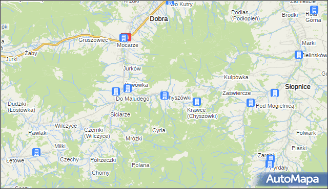 mapa Chyszówki, Chyszówki na mapie Targeo