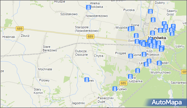 mapa Chytra, Chytra na mapie Targeo