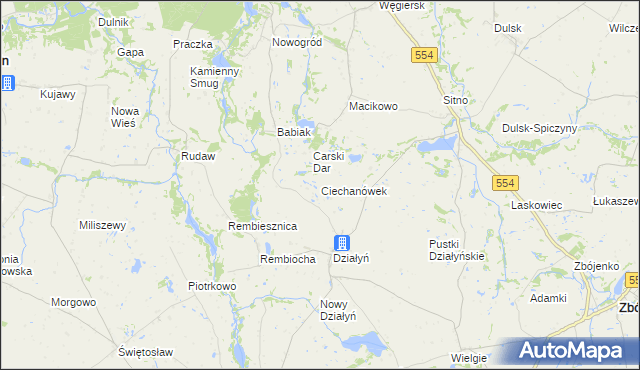 mapa Ciechanówek, Ciechanówek na mapie Targeo