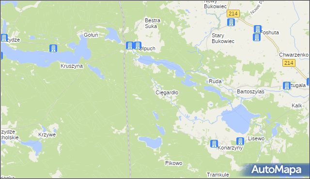 mapa Cięgardło, Cięgardło na mapie Targeo