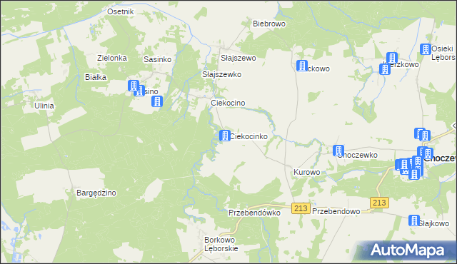 mapa Ciekocinko, Ciekocinko na mapie Targeo
