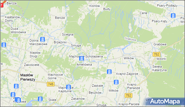 mapa Ciekoty, Ciekoty na mapie Targeo