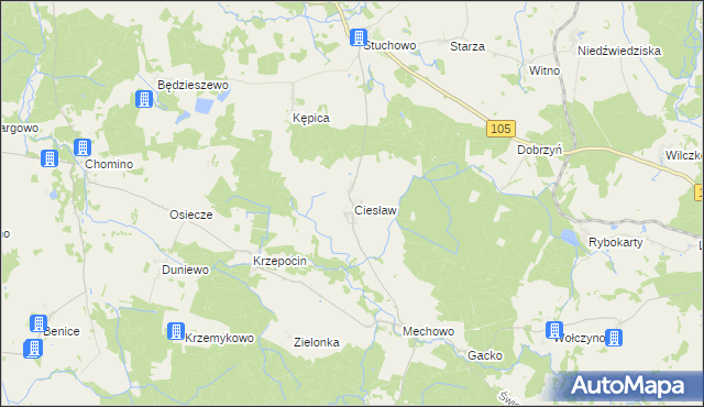 mapa Ciesław, Ciesław na mapie Targeo