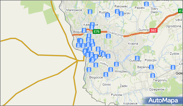 mapa Cieszyna, Cieszyn na mapie Targeo